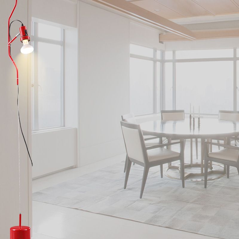 Ligne réglable Hanging Light Modern Style Metallic 1-Light Spot Light en rouge / blanc pour le salon