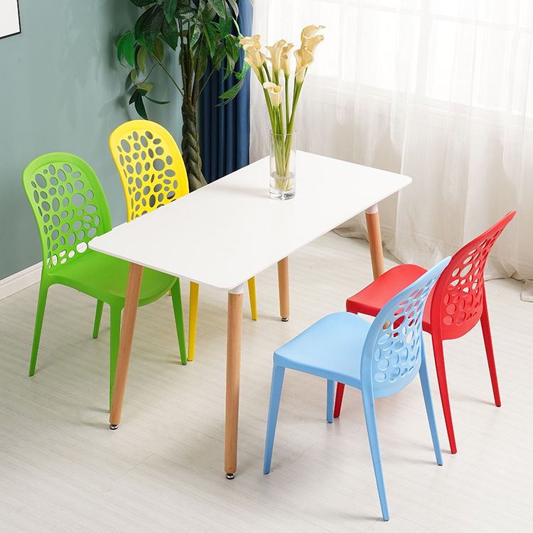 Scandinavian Plastic Side Chair Open Back Kitchen Dining Room Chair