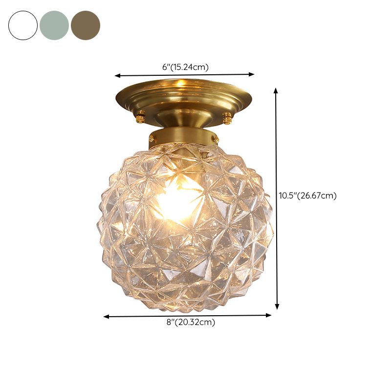 Sphere Shape Flush Light Modern Style Glass 1 Light Flush Ceiling Light for Living Room