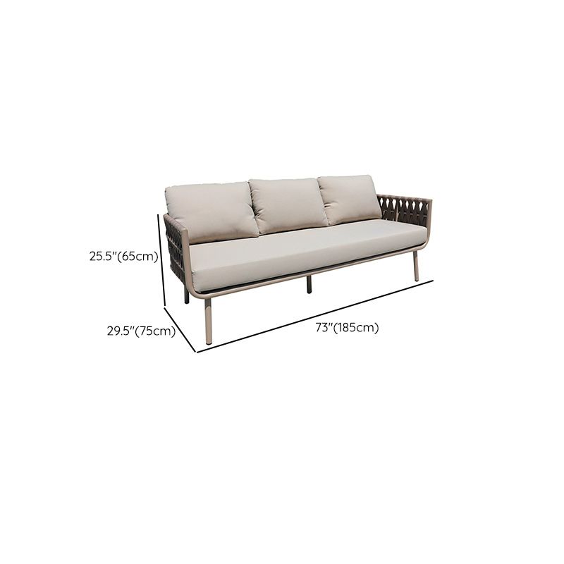 Minimalistic Metal Outdoor Patio Fade Resistant Sofa Patio Sofa with Cushions