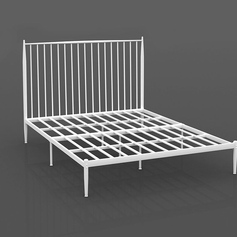 Contemporary Open Frame Bed Metal Standard Bed with Spindle Headboard Bed