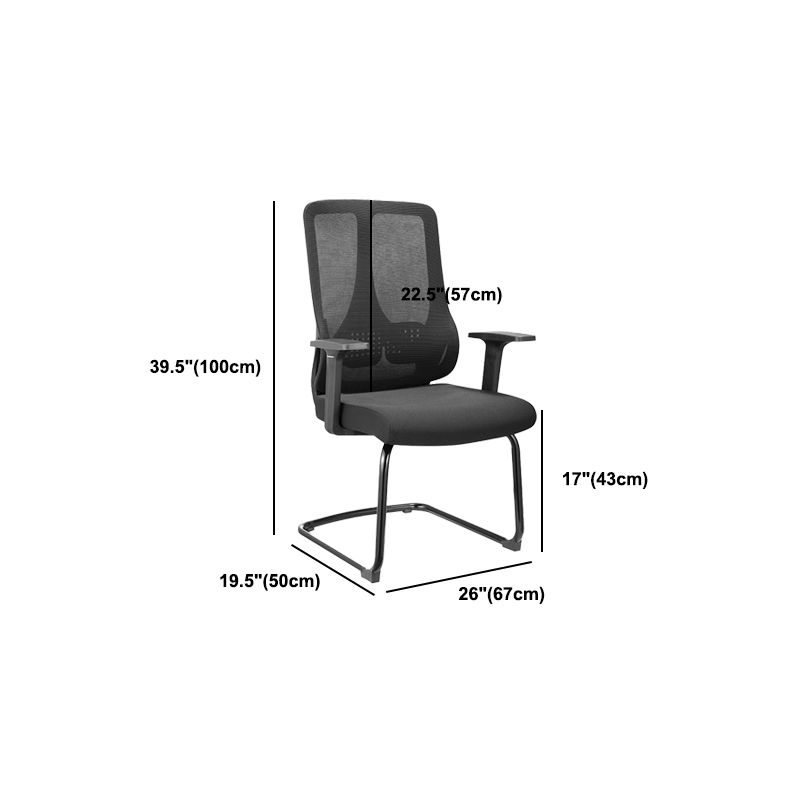 Fixed Arms Office Chair Microfiber Desk High Back Chair Breathable AirGrid Lumbar Support