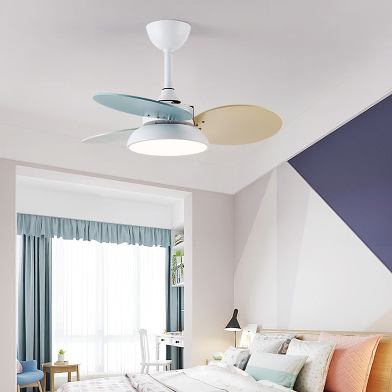 Nordic Style Colorful Ceiling Fan Lamp Acrylic Shade Ceiling Fan Light for Children Room