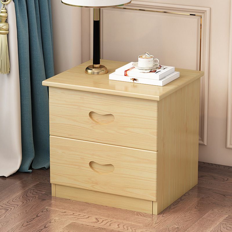 Traditional 2 Drawers Accent Table Nightstand Antique Finish Bed Nightstand