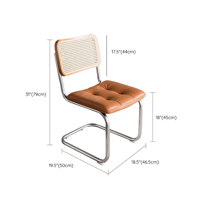 Contemporary No Arm Desk Chair No Wheels Task Chair for Office