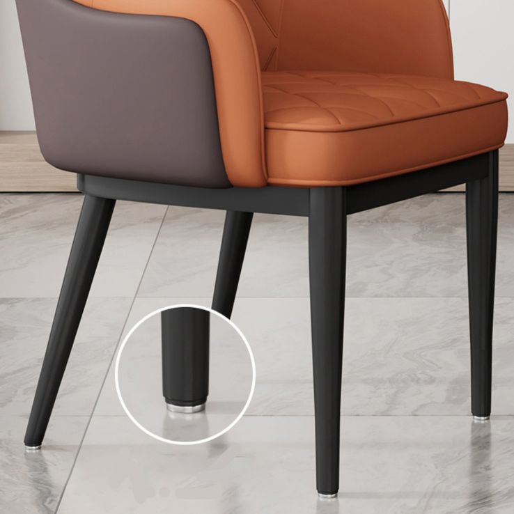 Contemporary Style Upholstered Parsons Dining Side Chair with Metal Legs