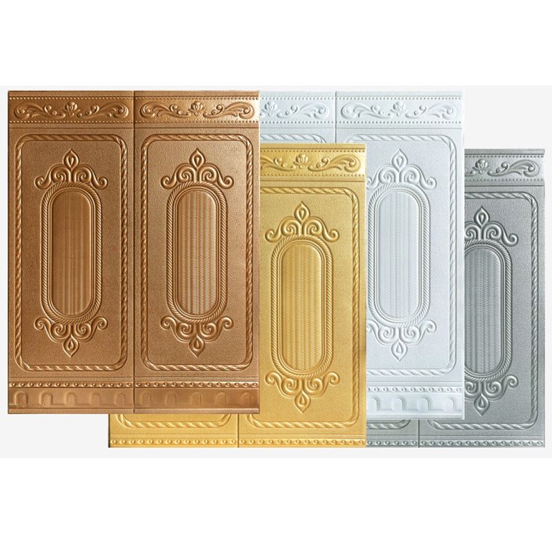 Glam Style Wall Paneling Living Room Peel and Stick 3D Embossing Waterproof Wall Paneling