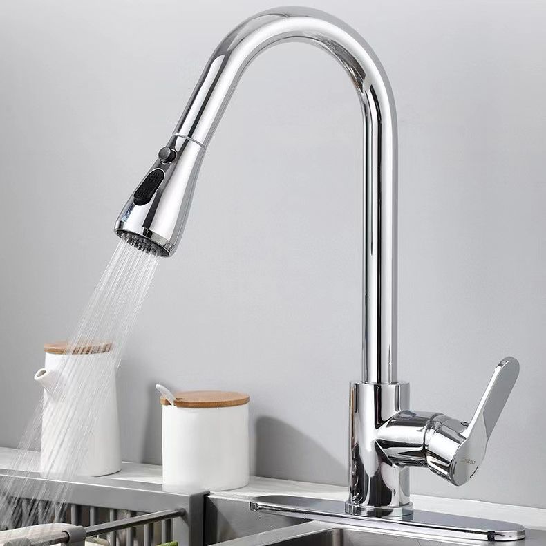 Pulldown Sprayer Bar Prep Kitchen Faucet Contemporary Bridge Faucet