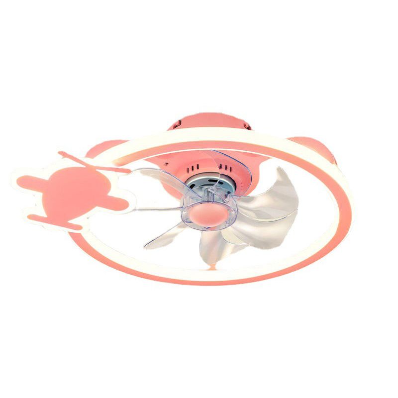 Kids LED Ceiling Fan Lamp Airplane Metal Fan Lighting for Bedroom