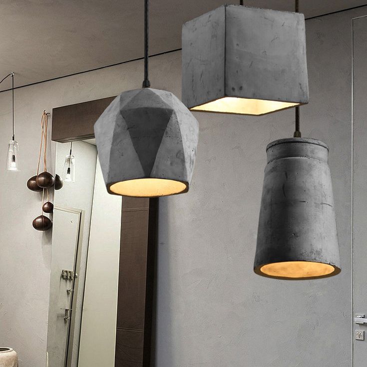 Pendentif de plafond géométrique Simplicité Ciment Dinning Room Pendant Light Kit en gris