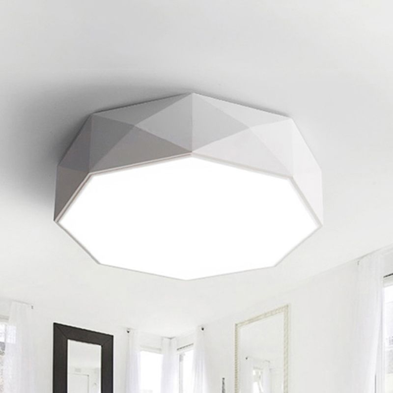 Concave/Convex Shape Metal Flush Mount Lighting Modern Led White/Black Flush Ceiling Mount, 16"/19.5"/23.5" Wide