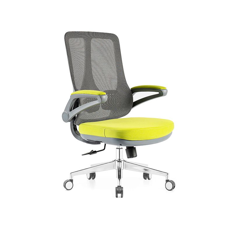 Flip-Up Armrest Office Chair Microfiber Desk High Back Chair Swivel Ergonomic