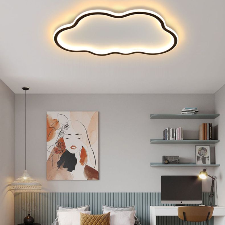 Modern Simplicity LED Flush Mount Silicone Cloud Shape Ceiling Light for Bedroom