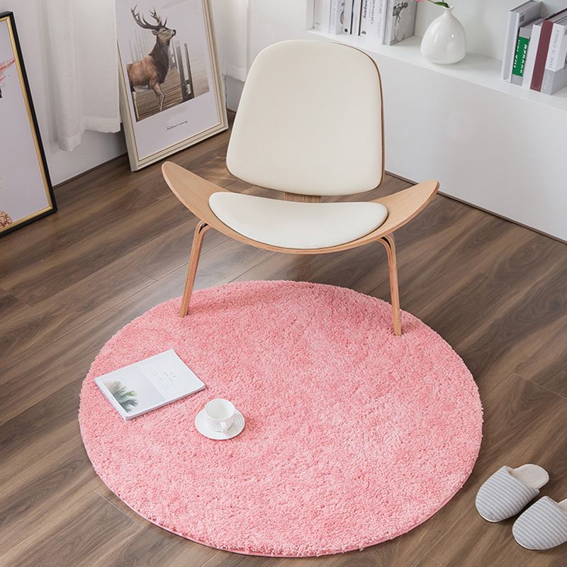 Casual Multicolored Nordic Rug Polypropylene Solid Color Carpet Non-Slip Backing Machine Washable Rug for Bedroom