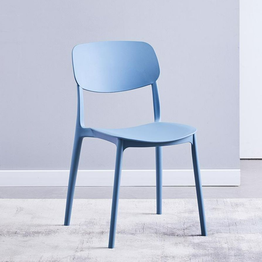 Scandinavian Plastic Dining Armless Chair Open Back Side Chairs for Home