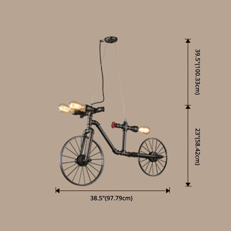 Bicycle Chandelier Light Fixture Industrial Metal Pendant Lighting for Restaurant