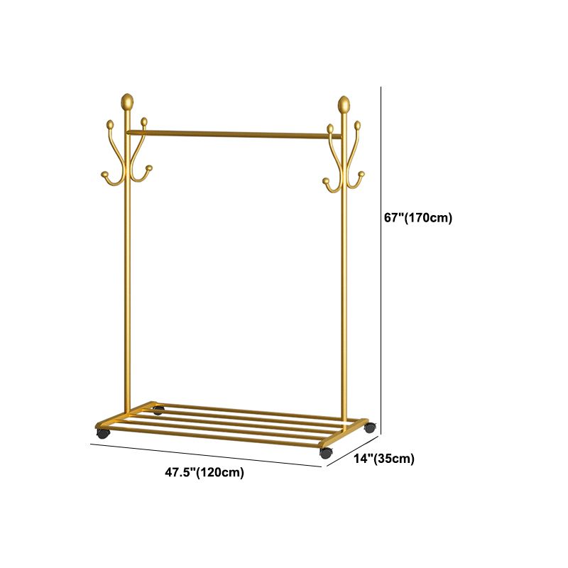 Modern Hall Stand with Hooks and Castors Storage Shelf Coat Hanger