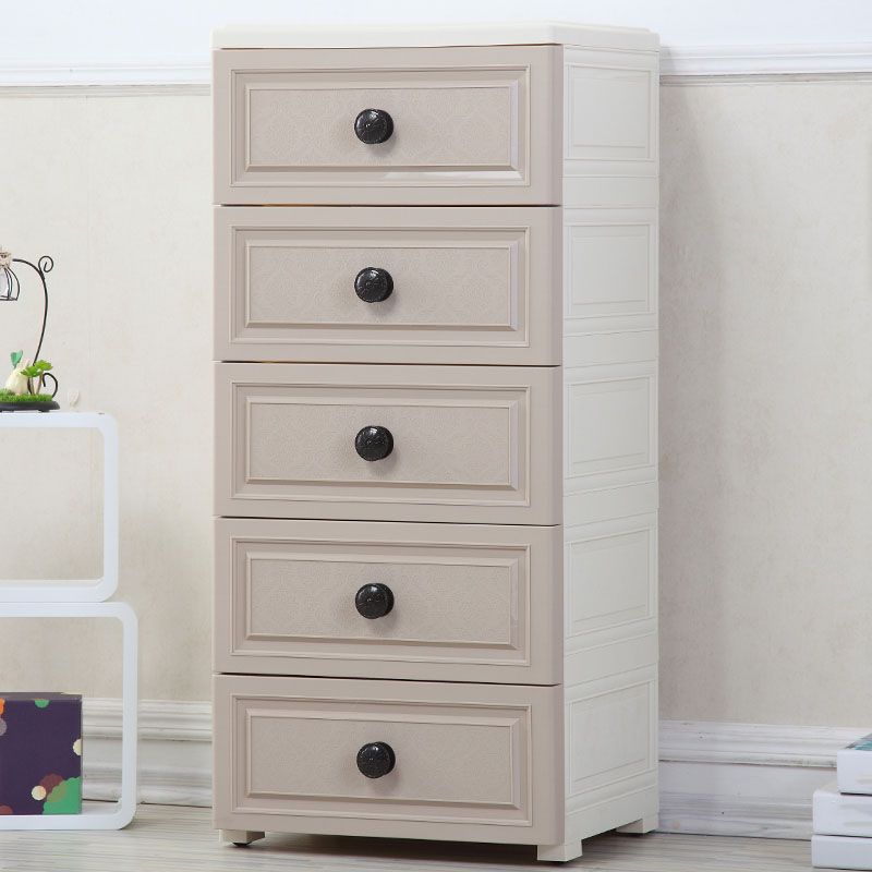 Scandinavian Kids Dressers Plastic Vertical Kids Furniture with Drawers for Bedroom