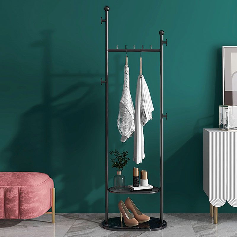 Contemporary Hall Stand Metal Hooks Included No Distressing Free Standing Coat Rack