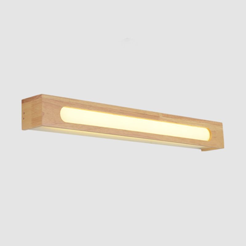 Iluminación de tocador geométrico estilo moderno madera múltiples luces de tocador