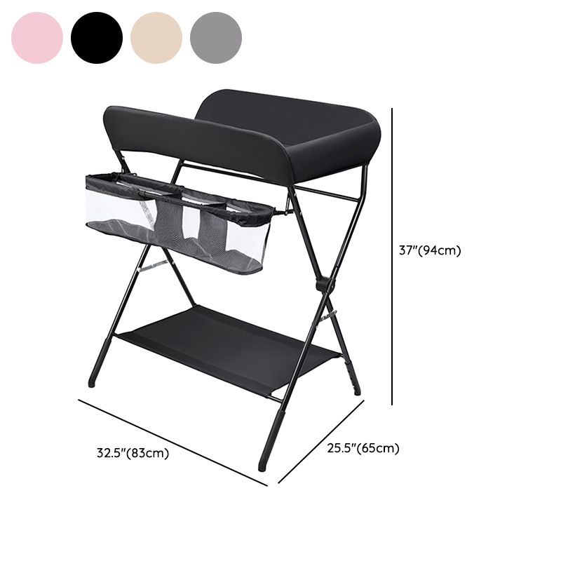 Modern Changing Table Metal Portable Baby Changing Table with  Shelf