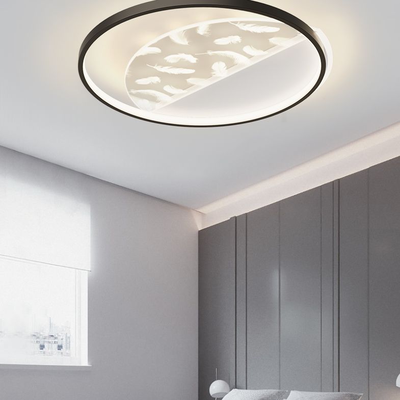 Aluminium Black LED Mont semi-chasseur dans le plafond intérieur de style concis moderne avec une teinte acrylique