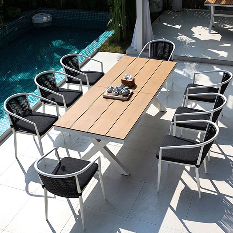 Modern Style Rectangle Courtyard Table Aluminium Outdoor Table