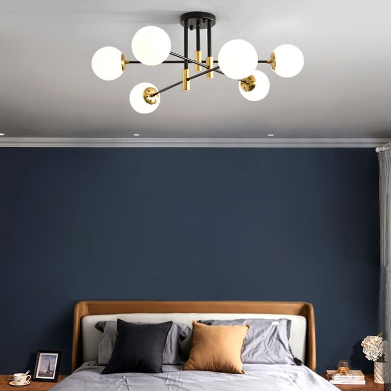 Sputnik Glass Semi Flush Mount Light Modern Modern Style Semi Flush Mount plafond Aménagement