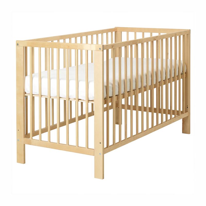 Scandinavian Solid Wood Baby Crib 2-in-1 Convertible Nursery Bed