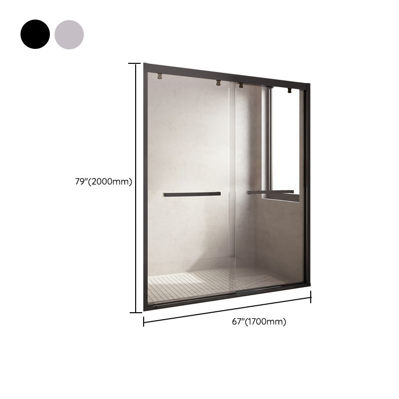 Inline Double Sliding Semi Frameless Tempered Glass Shower Door