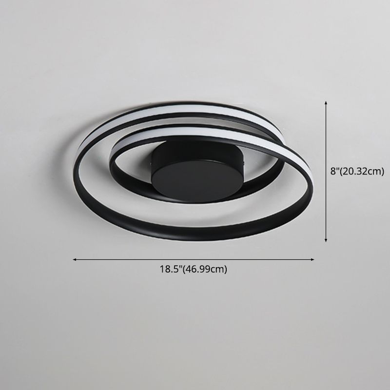 Modern Minimalist Indoor LED Ceiling Light Aluminium Linear Flush Mount with Silicone Shade