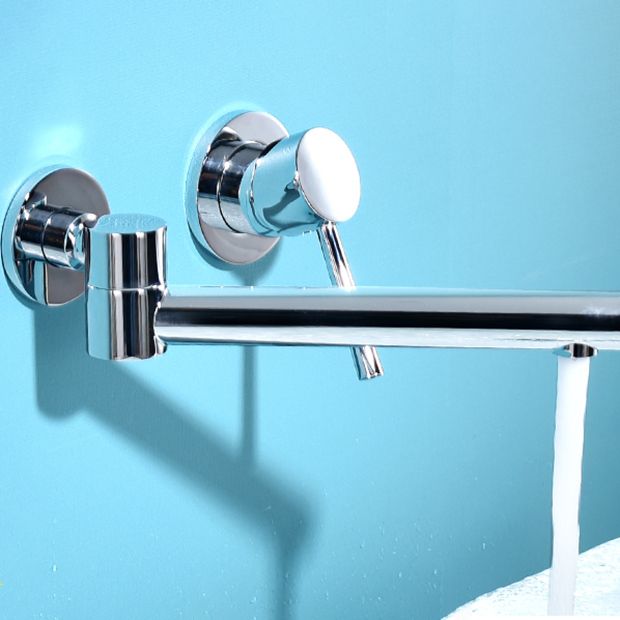 Wall Mounted Metal Tub Filler Low Arc Bathtub Spout Tub Faucet Trim