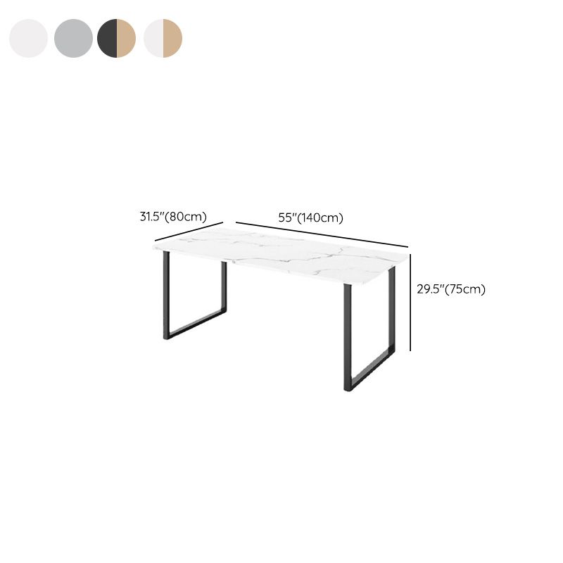 Contemporary Office Desk Curved Computer Desk with Metal Legs