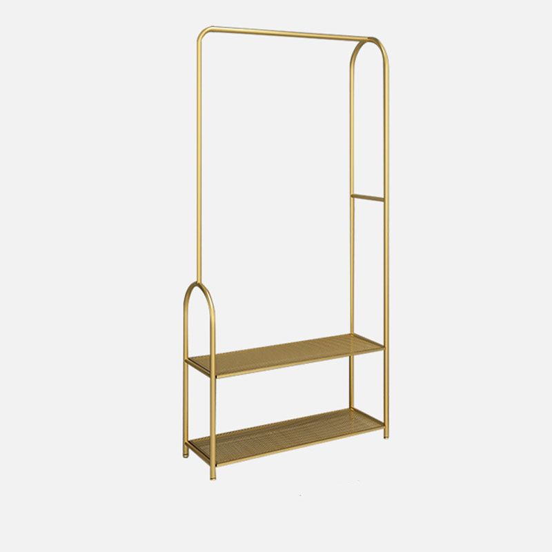 Contemporary Plain Coat Rack Metal Coat Rack with Storage Shelving