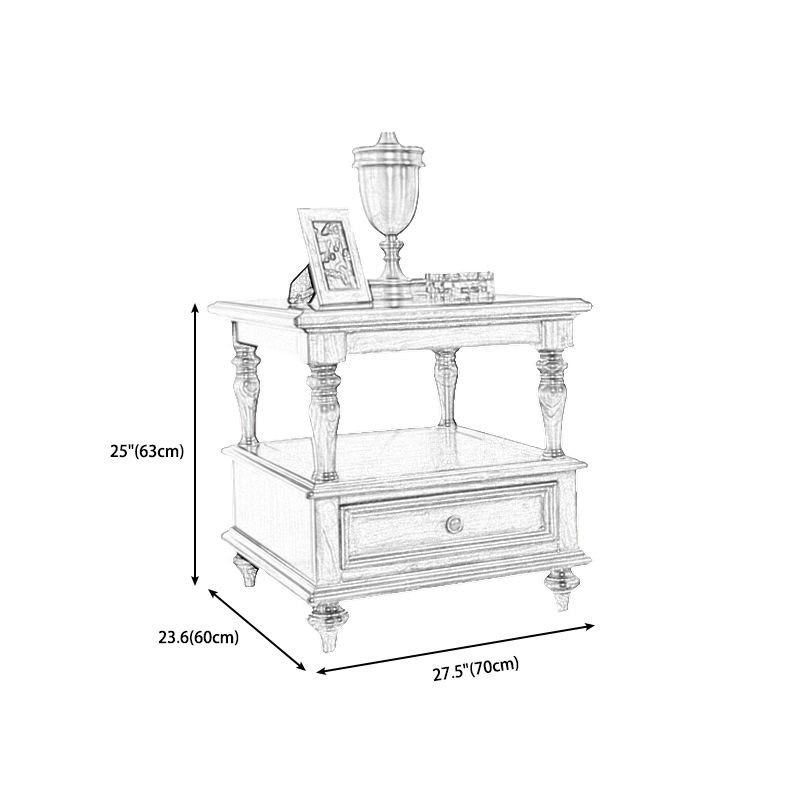 Traditional Ashwood Side End Table Lacquered Sofa End Table for Living Room