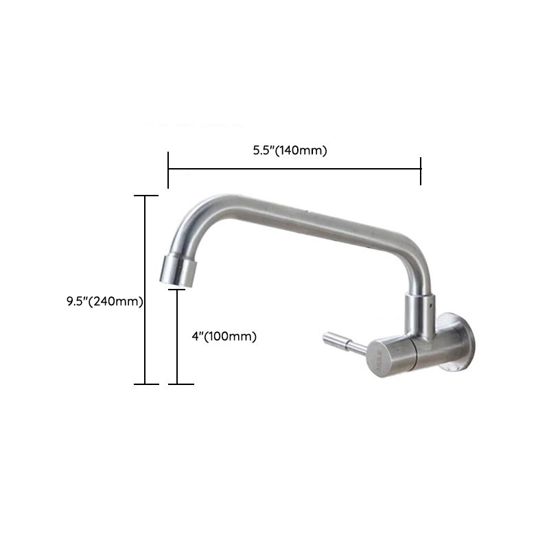 Stainless Steel Kitchen Faucet Single Handle Gooseneck Faucet