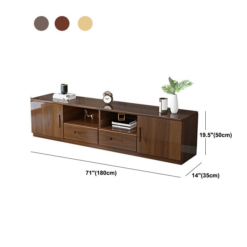 Traditional TV Stand 13.78" D Wooden TV Console with Drawers and 2-Door