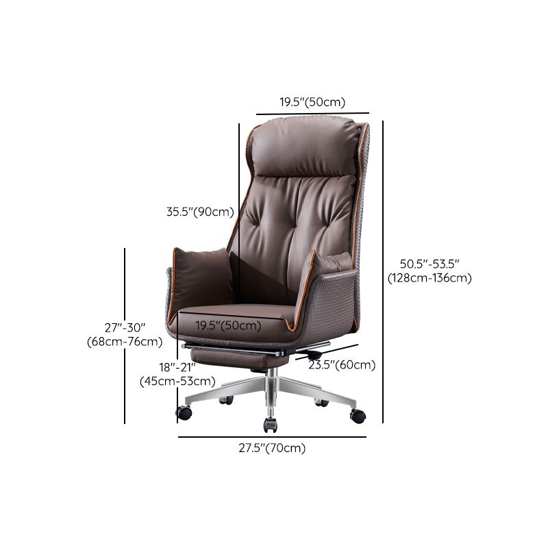 Modern Leather Managers Chair Brown Executive Chair for Office