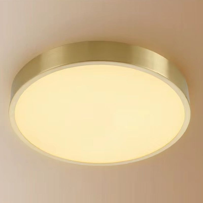 1-Light Round Flush Mount Lighting Modern Metal Ceiling Lighting