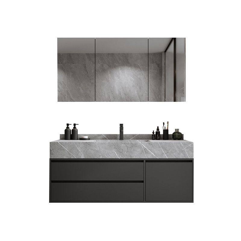 Modern Bathroom Sink Vanity Wall Mount Vanity Set with Mirror