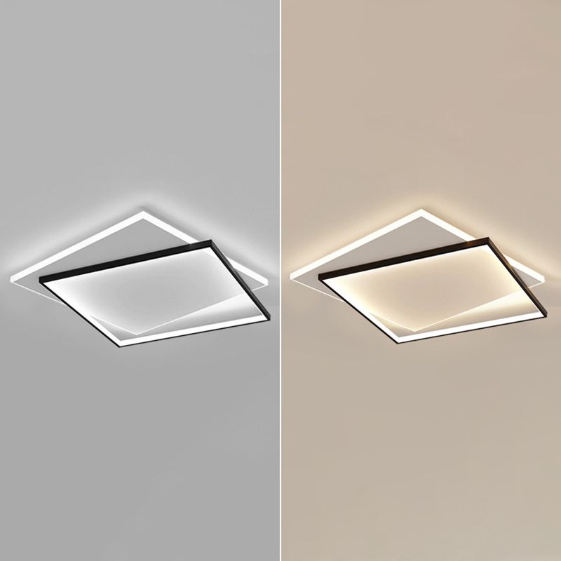 Geometric Metal Ceiling Mount Lamp Simplicity-Style LED Black Close to Ceiling Lighting