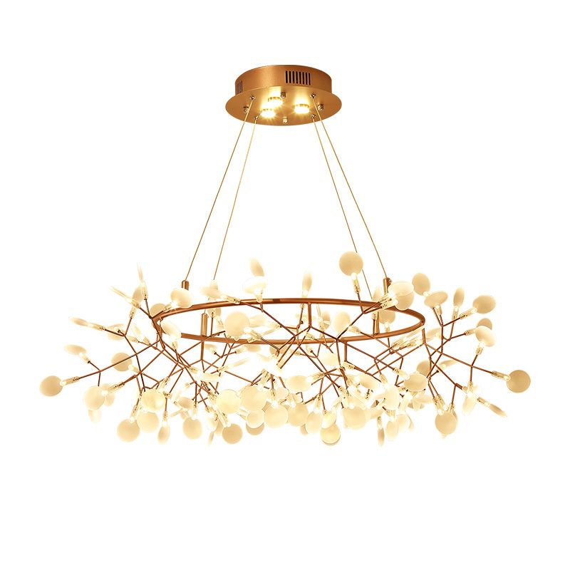 Modernist Style Circular Chandelier Metal Multi Light Ceiling Chandelier in Rose Gold