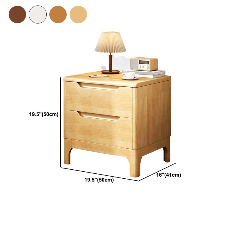 20 Inch H Nightstand 2-Drawer Storage Solid Wood Legs Included Night Table