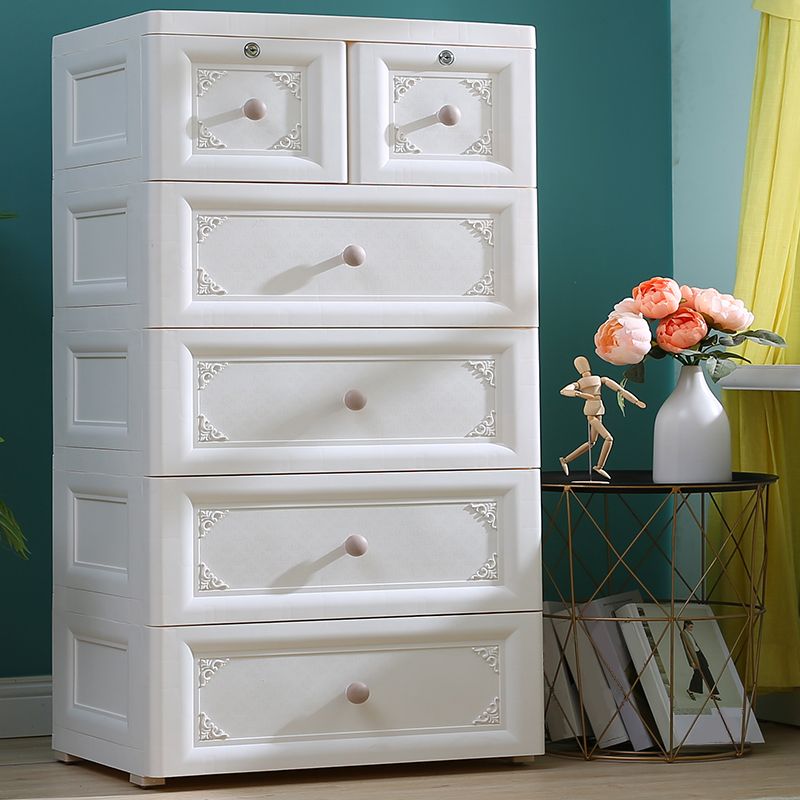 Scandinavian Vertical Baby Dresser Plastic Nursery Dresser with Drawers