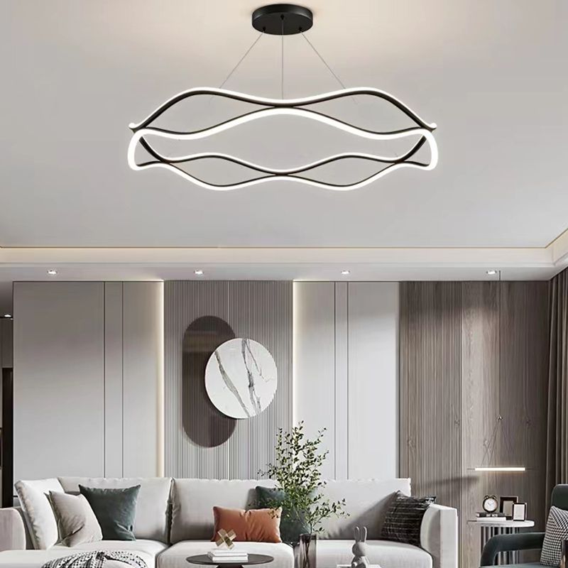 Luminaires de pendentif métallique de forme linéaire