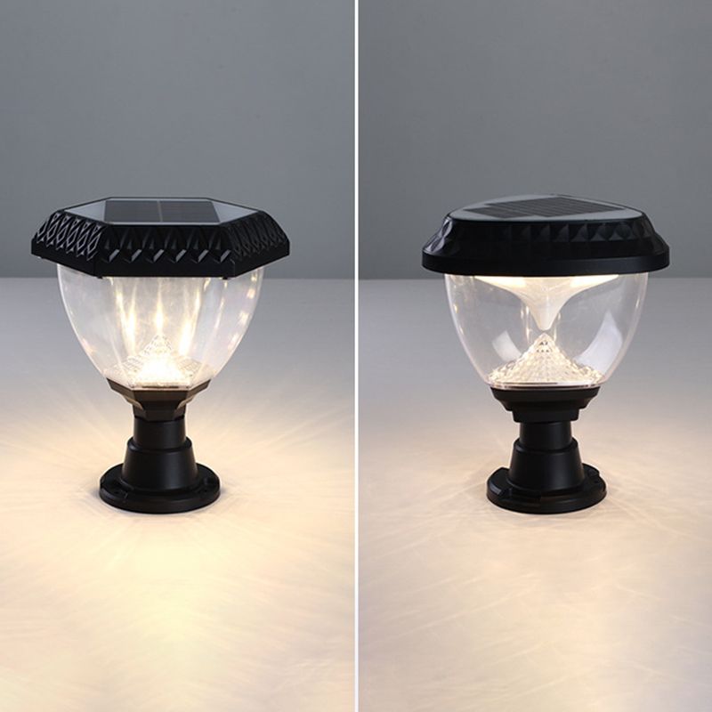 Modern Simple Plastic Pillar Lamp Waterproof Solar Energy Pillar Light for Outdoor