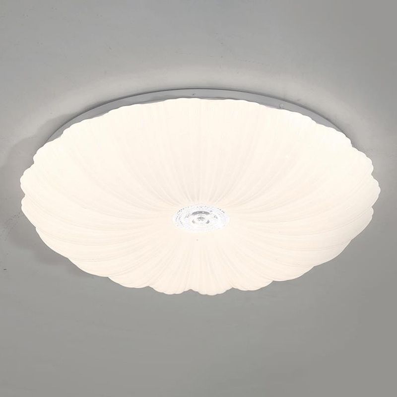 LED Modern Metal Flush Mount Shell Shape Ceiling Light with Acrylic Shade for Living Room