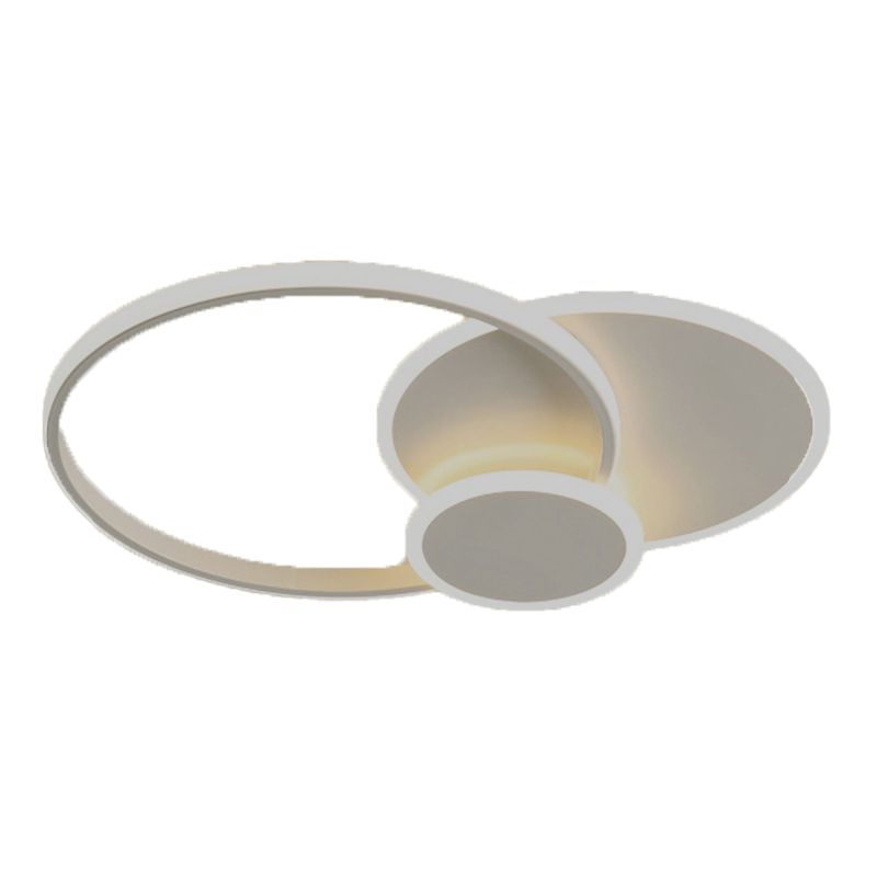 Contemporary 3 - Light Flush Mount Iron LED Circle Ceiling Flush in White