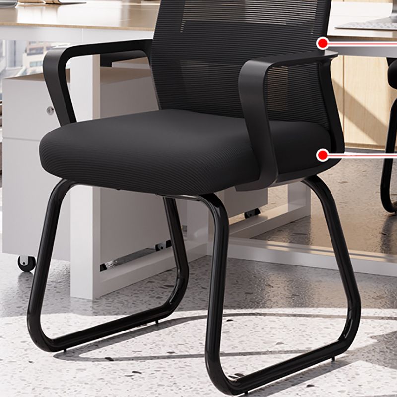 Modern Desk Chair No Wheels Fixed Arms Upholstered No Distressing Office Chair