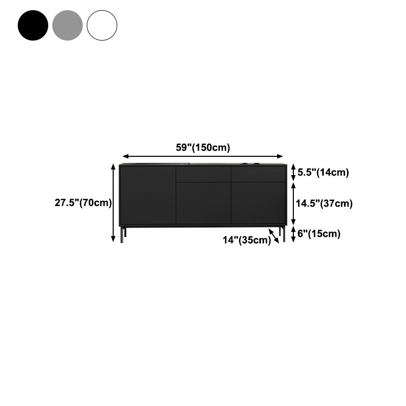 Modern Rectangle Storage Cabinet Sideboard Wooden Sideboard with Drawers and Doors